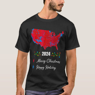 2024 Electoral Map Merry Christmas Trump New Presi T-Shirt