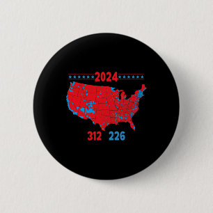 2024 Electoral Map Trump 312 Red 2024 Election Res 6 Cm Round Badge