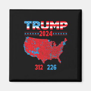 2024 Electoral Map Trump 312 Red 2024 Election Res Magnet