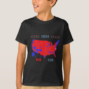 2024 Electoral Map Trump 312 Red 2024 Election Res T-Shirt