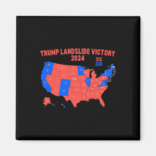 2024 Electoral Map Trump 312 Trump Landslide  Magnet