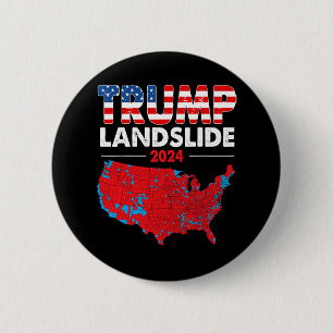 2024 Electoral Map Trump Landslide Red Election Ma 6 Cm Round Badge