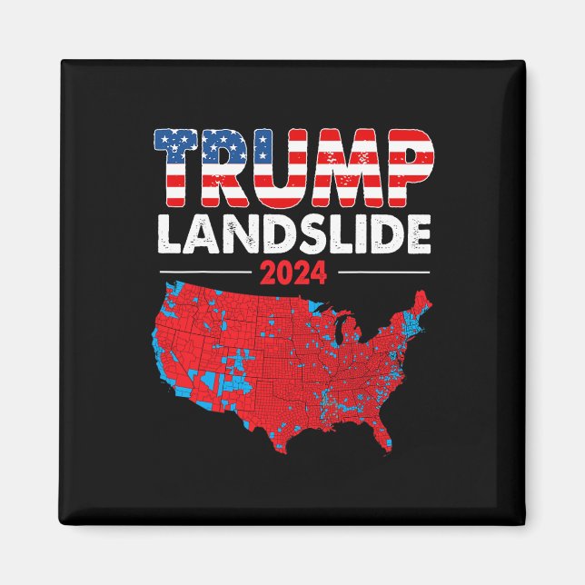 2024 Electoral Map Trump Landslide Red Election Ma Magnet (Front)
