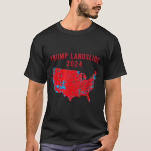 2024 Electoral Map Trump Landslide Red Election Ma T-Shirt