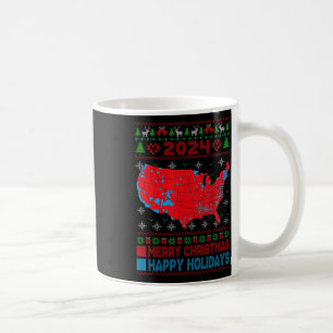 2024 Electoral Map Trump Landslide Ugly Christmas  Coffee Mug