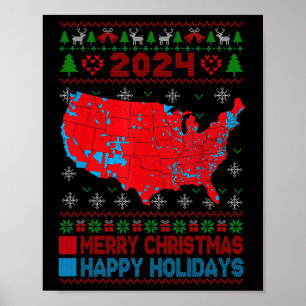 2024 Electoral Map Trump Landslide Ugly Christmas  Poster