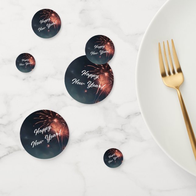  2024 Elegant Script Festive Sparkling New Year Confetti (Group)