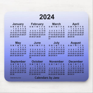 2024 Faded Indigo Calendar by Janz Mouse Pad