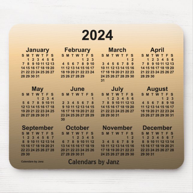 2024 Faded Sepia Calendar by Janz Mouse Pad (Front)