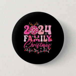 2024 Family Christmas Xmas Lights Ornaments Pajama 6 Cm Round Badge
