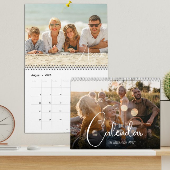 2024 Family Custom Photo Calendar (Available in 3 sizes with your  favorite photos printed in vibrant color on sturdy paper.)