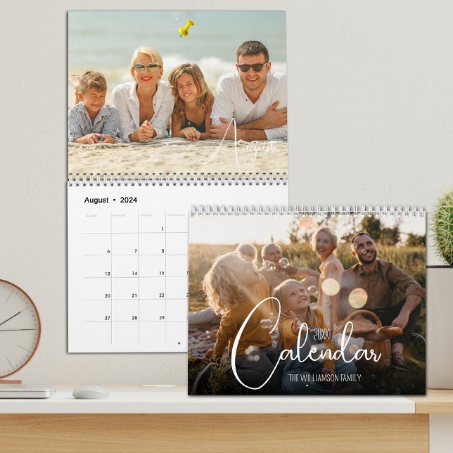 2024 Family Custom Photo Calendar (Available in 3 sizes with your  favorite photos printed in vibrant color on sturdy paper.)