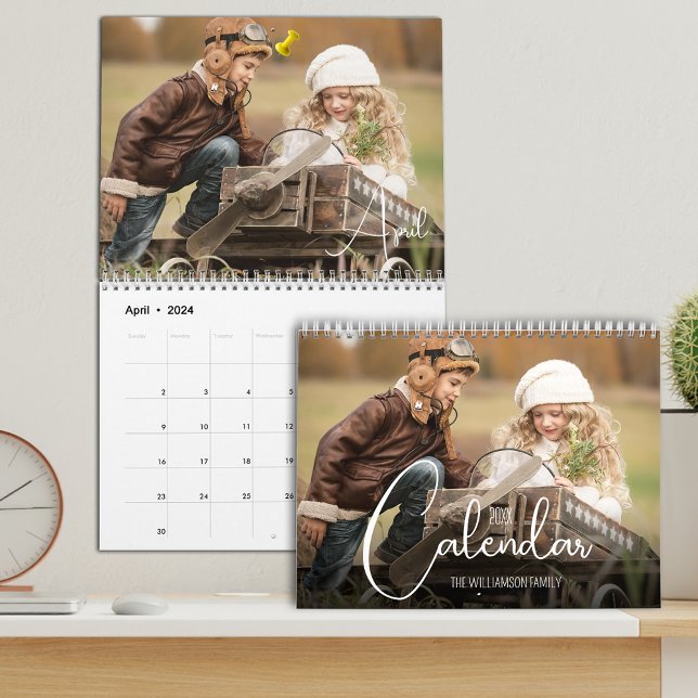 2024 Family Custom Photo Calendar (Available in 3 sizes with your  favorite photos printed in vibrant color on sturdy paper.)