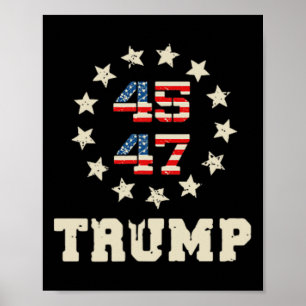 2024 Flag (on Back) Take America Back Trump Flag 4 Poster