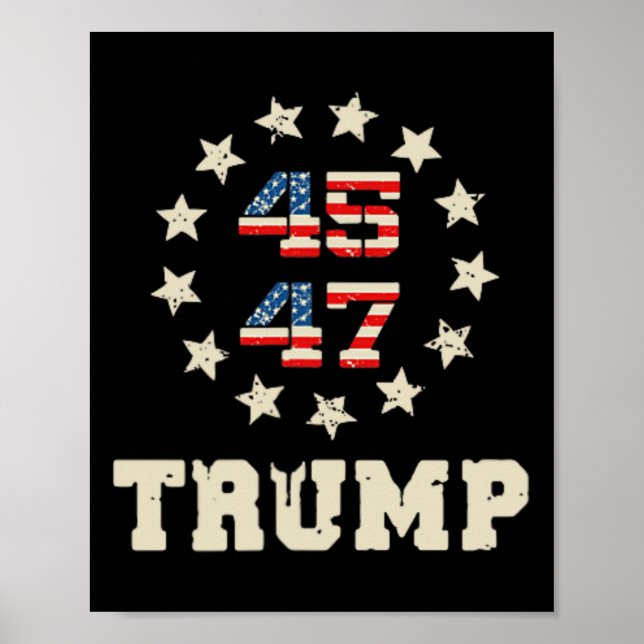 2024 Flag (on Back) Take America Back Trump Flag 4 Poster (Front)