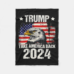 2024 Flag Take America Back Men Women Trump 2024 Fleece Blanket