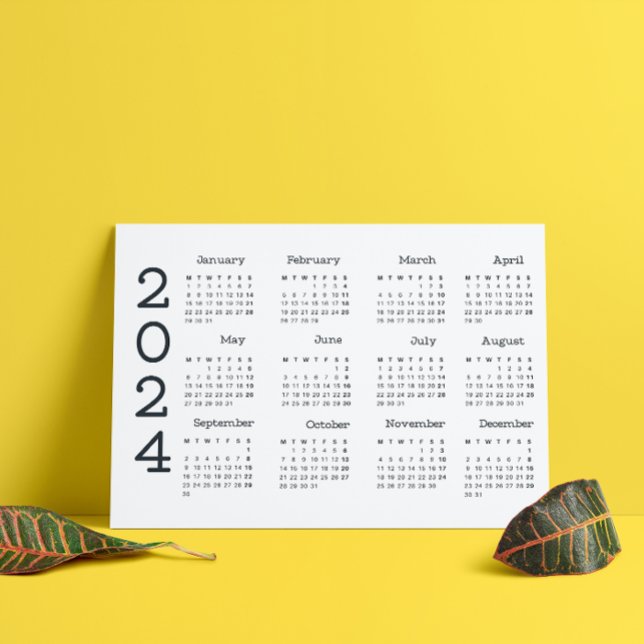 2024 Full Year Calendar Black And White Minimalist Programme (2024 Full Year Calendar Black And White Minimalist Program)