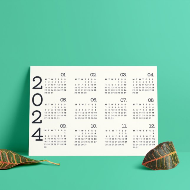2024 Full Year Calendar Black And White Minimalist Programme (2024 Full Year Calendar Black And White Minimalist Program)