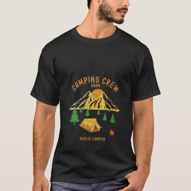2024 Fun camping trip titles Rookie Camper V Neck  T-Shirt (Front)