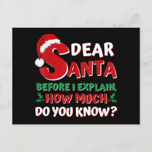 2024 Funny Christmas Shirts Kids Adults Santa I Ca Holiday Postcard