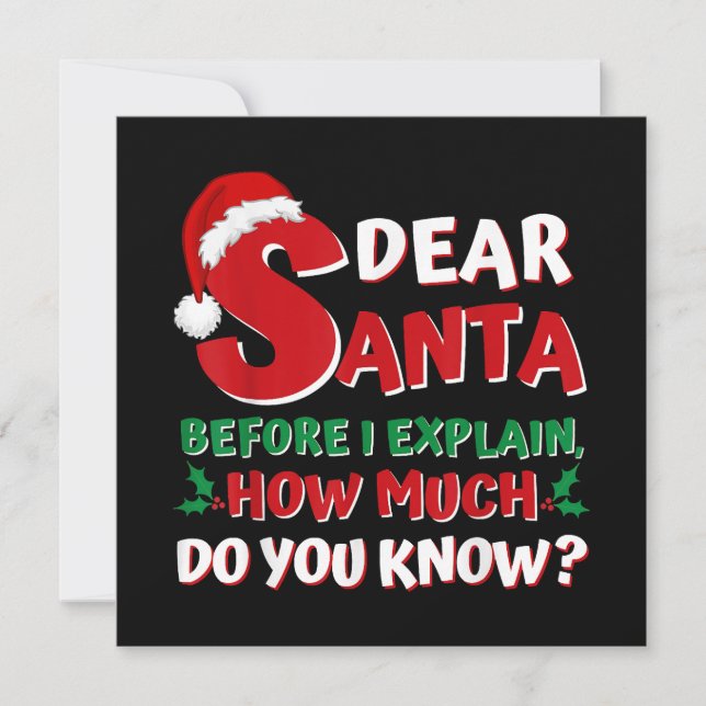 2024 Funny Christmas Shirts Kids Adults Santa I Ca Invitation (Front)