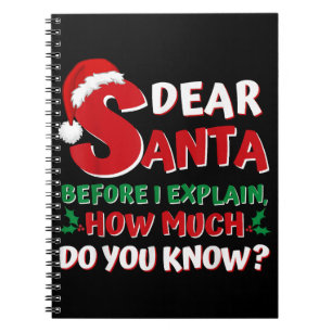 2024 Funny Christmas Shirts Kids Adults Santa I Ca Notebook