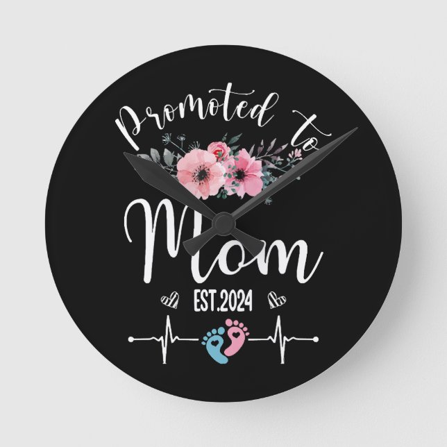  2024 Funny With Floral Mother Day Round Clock (Front)