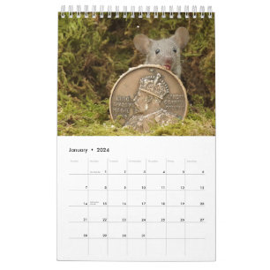 2024 George the mouse in a log pile house Calendar