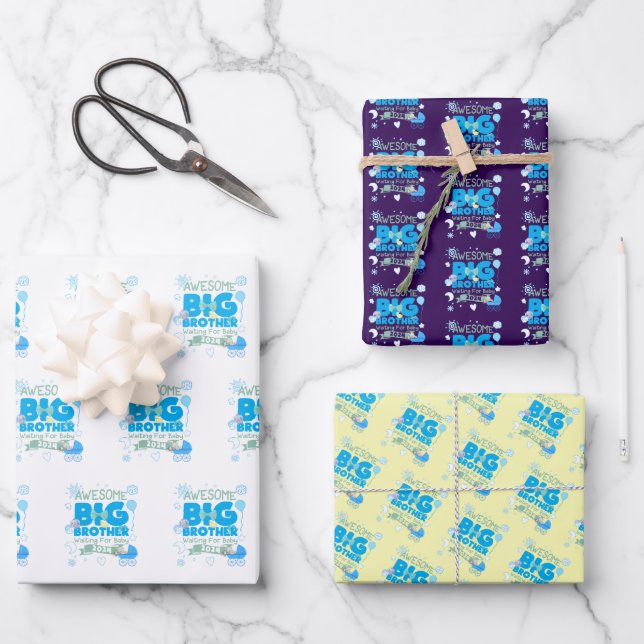 2024 Going to Be a Big Brother Wrapping Paper Sheet (Front)