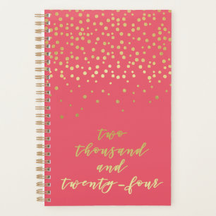 2024 - Gold Script Typography & Confetti Glamourou Planner