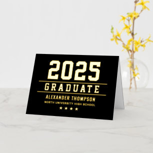 2024 Graduate Custom Gold Graduation Thank You Foil Greeting Card