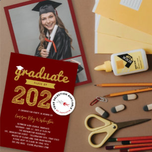 2024 Graduate Sketch 3 Photo Modern Grad Party Invitation