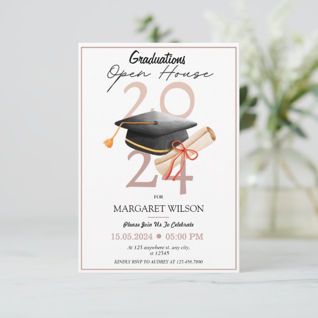 2024 Graduation Open House  Invitation (Standing Front)