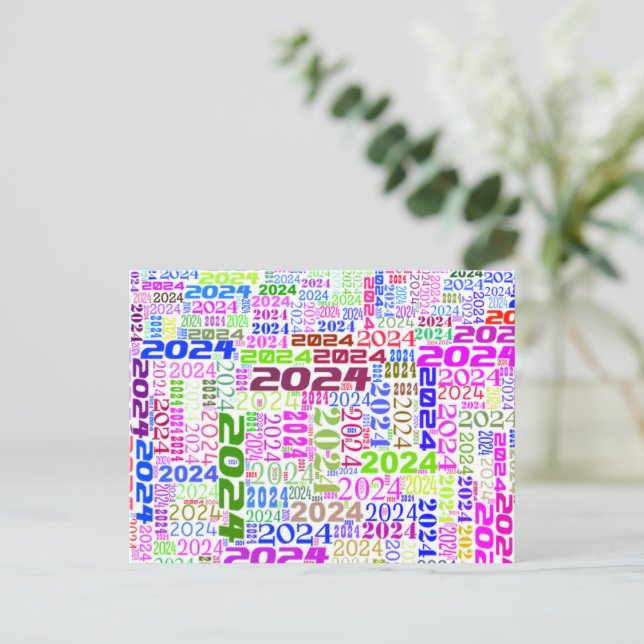 2024 Greetings New Year Holiday Postcard (Standing Front)