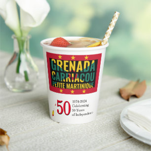 2024 GRENADIAN 50th Anniversary Independence Paper Cups