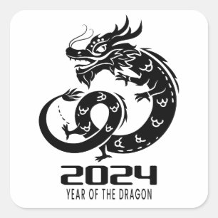 2024 Happy Chinese New Year Dragon Year            Square Sticker