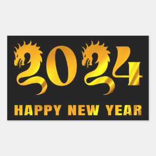 2024 HAPPY NEW YEAR RECTANGULAR STICKER