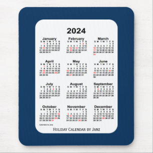 2024 Holiday Police Box Blue Calendar by Janz Mouse Pad