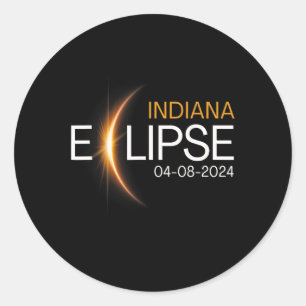2024 Indiana Totality Eclipse Indiana Solar 2024 Classic Round Sticker