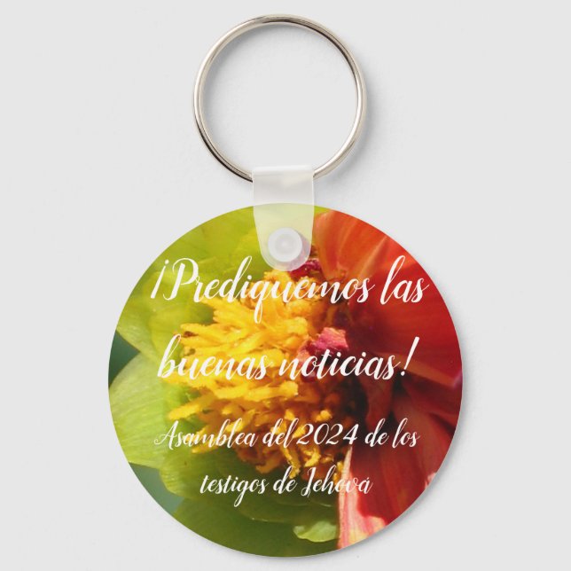 2024 JW asamblea Prediquemos dalia roja Key Ring (Front)