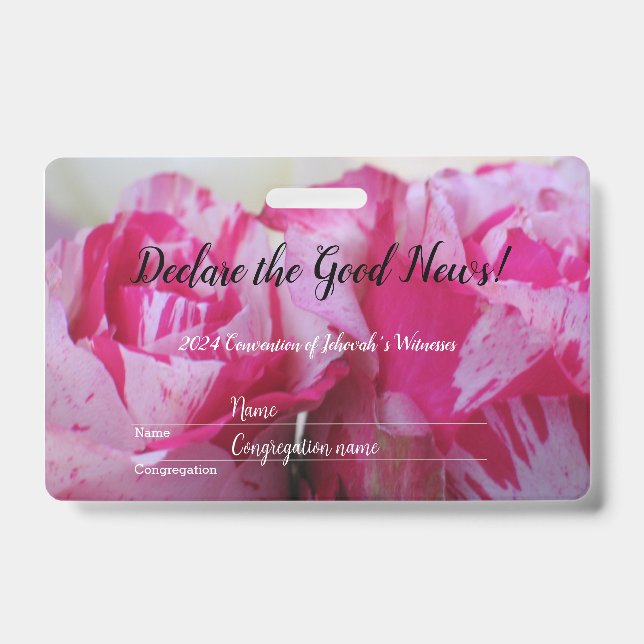 2024 JW convention Roses  ID Badge (Front)
