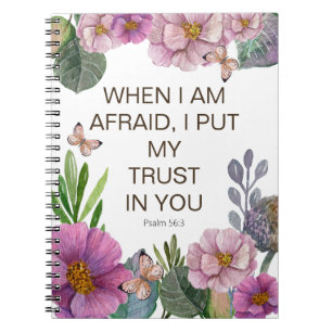 2024 JW Year Text Psalm 56:3 Flower Butterfly Notebook