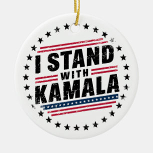 2024 Kamala Harris Madam President USA Vote Ceramic Tree Decoration