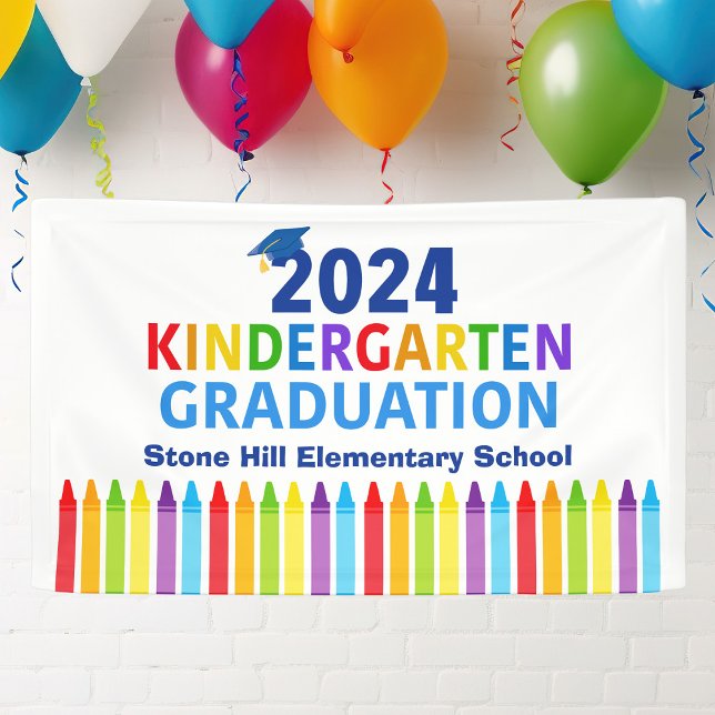 2024 Kindergarten Graduation Elementary School Banner (Creator Uploaded)