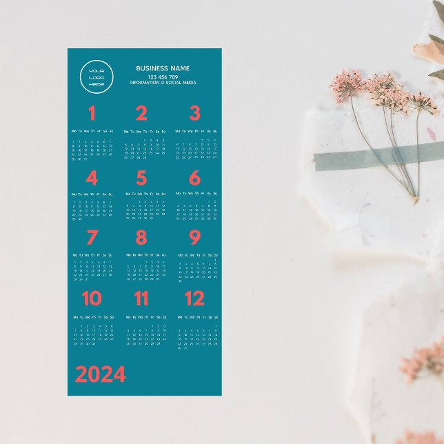 2024 Logo Calendar Blue and Coral Pink (Creator Uploaded)