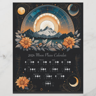2024 Lunar Cycle Sunflower Calendar Southern Hemi Flyer