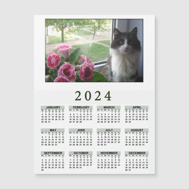 2024 magnetic calendar with Your animals (Front)