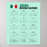 2024 Mexican Calendar Download PDF $3.95  Poster<br><div class="desc">2024 Mexican Calendar poster with Holidays. You can either frame it or simply place it on your wall. You can also download it as PDF (More options available). Descargar Calendario Mexicano en Ingles. Calendario con días festivos 2024. Great for the digital nomad and English-Speaking residents of Mexico.</div>