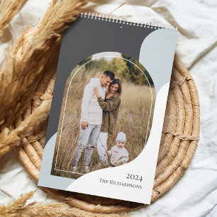 2024 Minimal Arch family Photos Stylish Template Calendar
