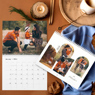 2024 Minimal Arch family Photos Stylish Template Calendar